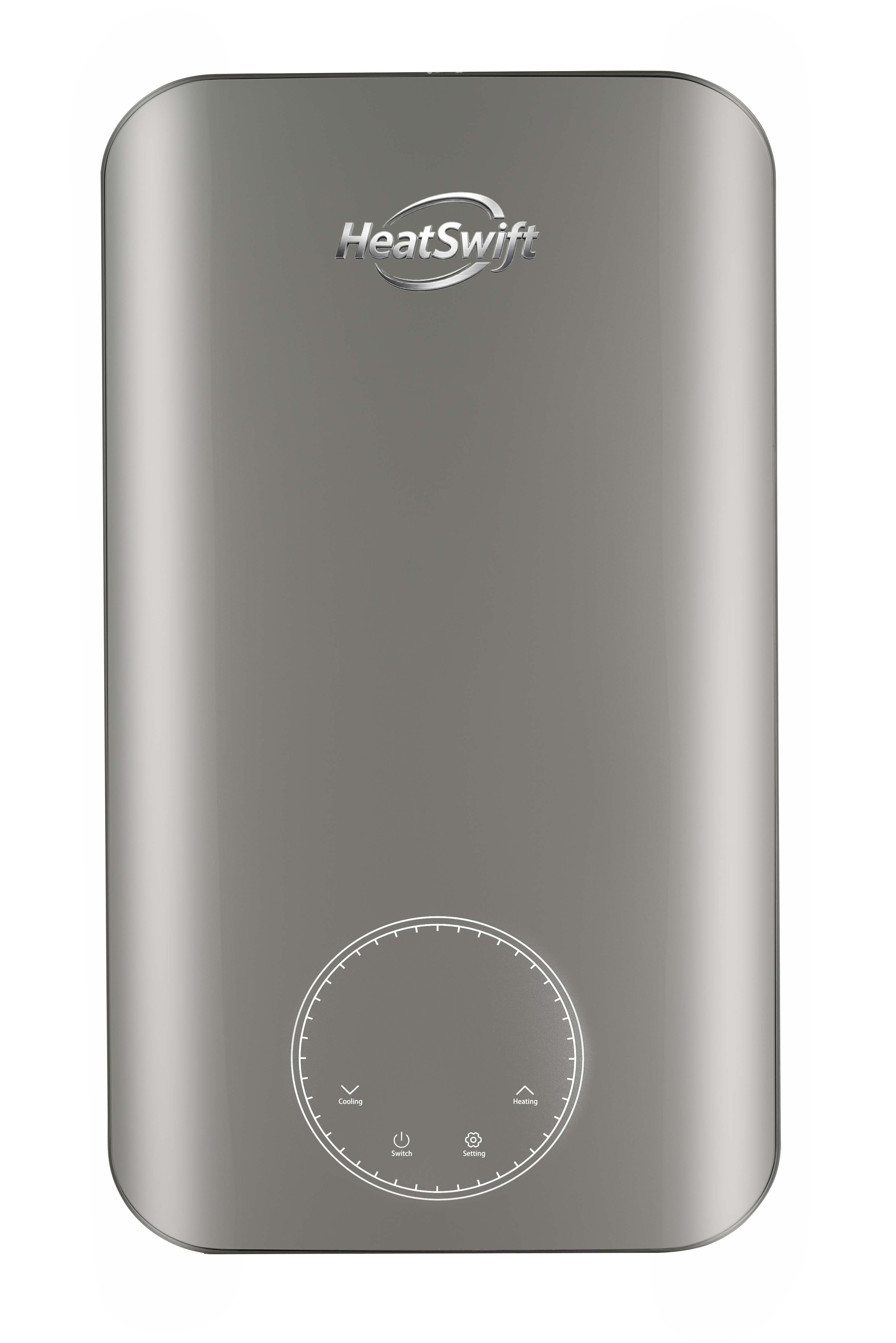 30L slim dual-tank electric water heater in titanium gray for bathroom use