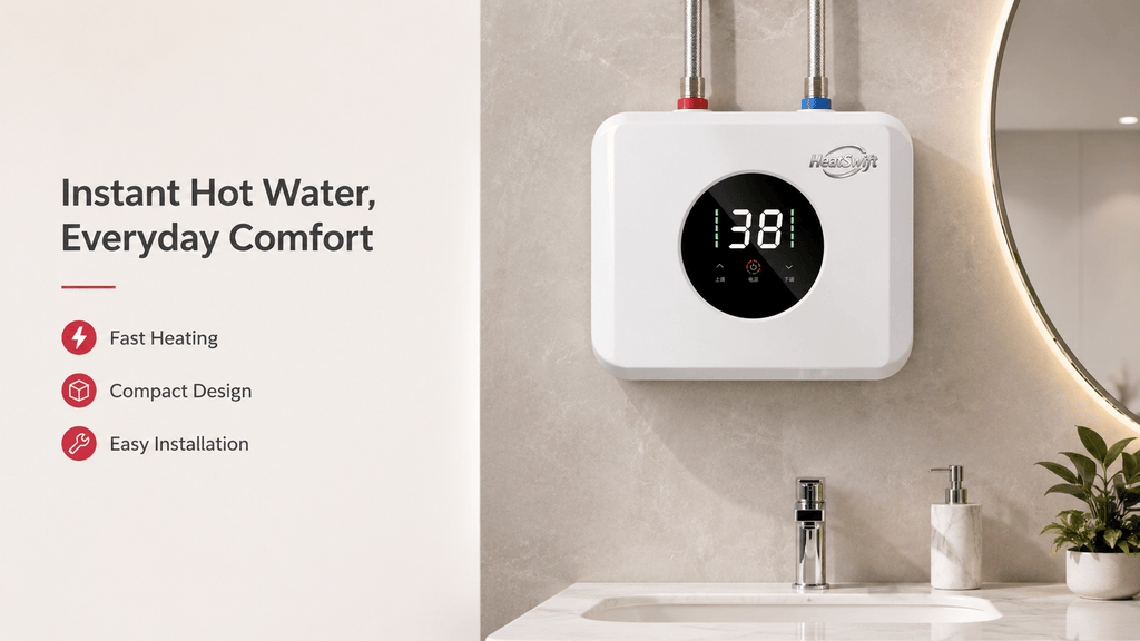 12L Mini Tank Electric Water Heater for Kitchen, 1500W - HeatSwift