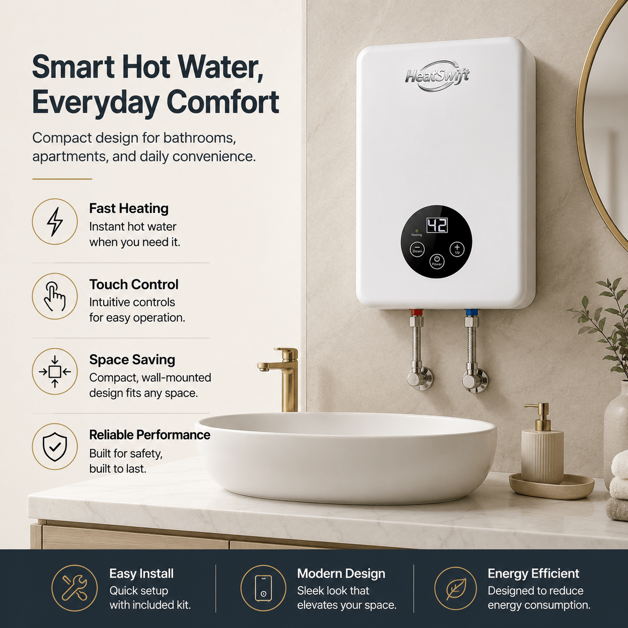Lower - Panel Instant Electric Water Heater - HeatSwift