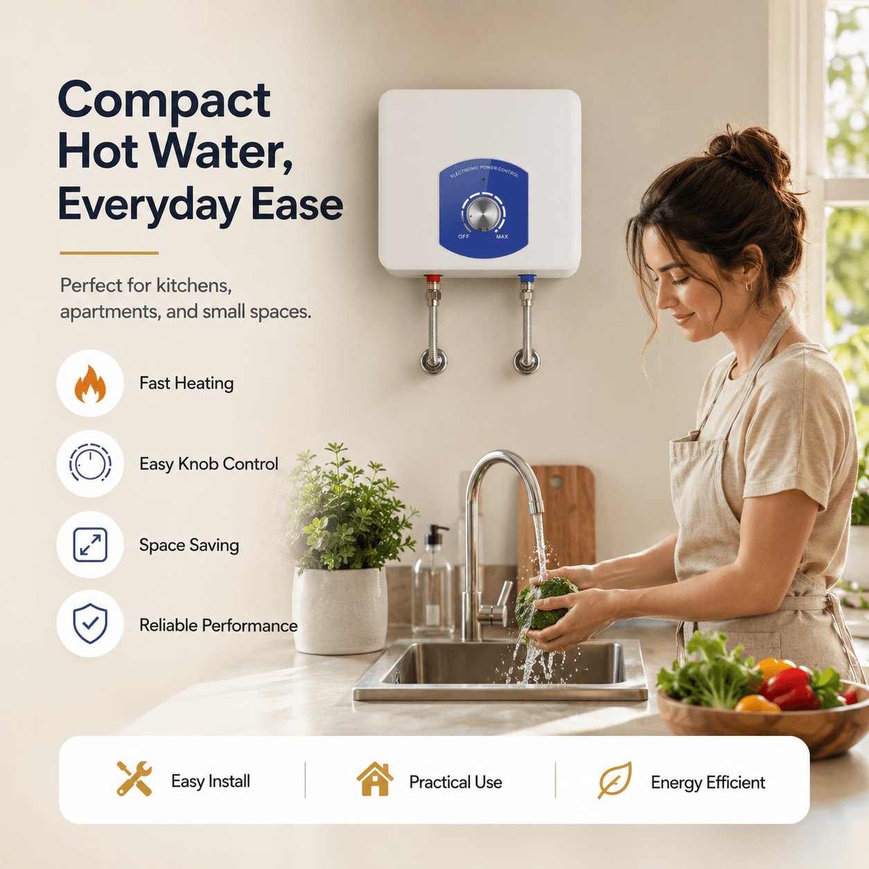 Rotary - Knob Instant Electric Water Heater - HeatSwift