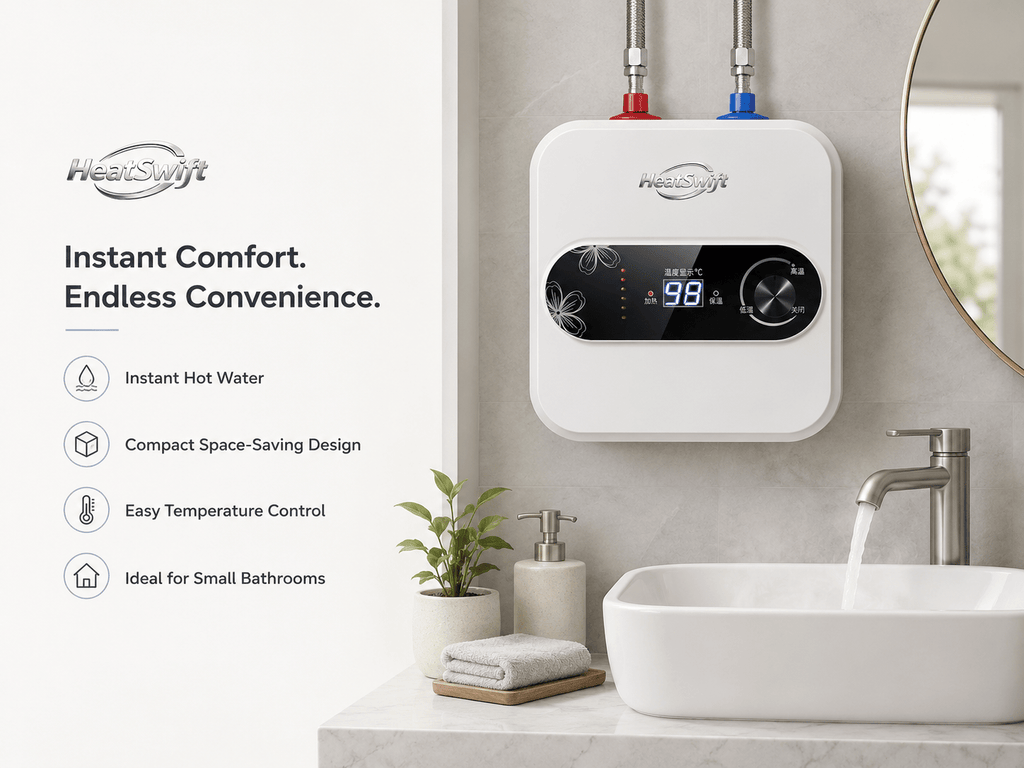 8L Compact Mini Tank Electric Water Heater for Kitchen - HeatSwift